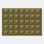 レターCの最初の文字のフェイク金ゴールド ラッピングペーパーシート (正面)