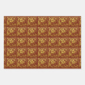 レターCの最初の文字のフェイク金ゴールド ラッピングペーパーシート (正面3)