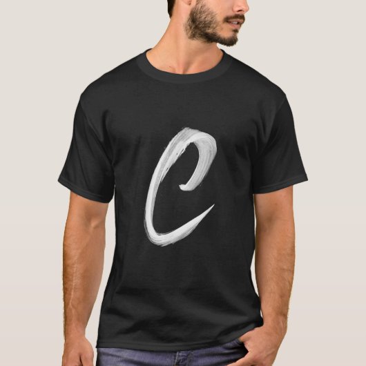 レターCイニシャル名モノグラム大文字T Sh Tシャツ (正面)
