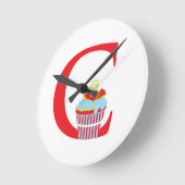 レターCイニシャル時計 ラウンド壁時計 (傾斜)