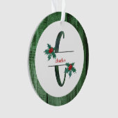 *~*レターCクリスマスフォト素朴ウッドAP44 オーナメント (正面)