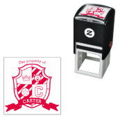 レターCクレスト本名前をカスタムするキッズライブラリスタンプ セルフインキングスタンプ (インサイチュ)