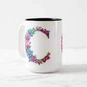 レターCコーヒーマグ – フローラデザインギフト ツートーンマグカップ (正面左)