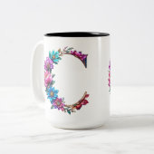 レターCコーヒーマグ – フローラデザインギフト ツートーンマグカップ (正面左)