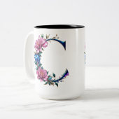 レターCコーヒーマグ – フローラデザインギフト ツートーンマグカップ (正面左)