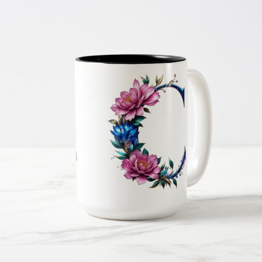 レターCコーヒーマグ – フローラデザインギフト ツートーンマグカップ (正面右)