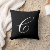 レターCブラックモノグラム枕 クッション (ブランケット)