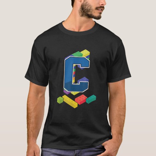 レターCマスタービルダーのアルファベット姓Buildin Tシャツ (正面)