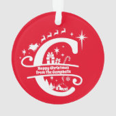 レターCモノグラムイニシャル名挨拶 オーナメント (裏面)