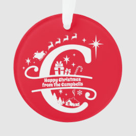 レターCモノグラムイニシャル名挨拶 オーナメント