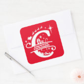 レターCモノグラムイニシャル名挨拶 スクエアシール (封筒)