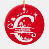 レターCモノグラムイニシャル名挨拶 セラミックオーナメント (裏面)