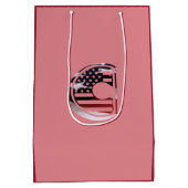 レターCモノグラムイニシャルUSA ミディアムペーパーバッグ (裏面)