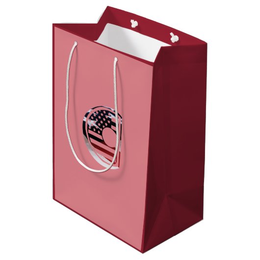 レターCモノグラムイニシャルUSA ミディアムペーパーバッグ (裏面アングル)