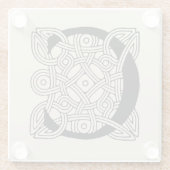 レターCヴィンテージケルト結び目模様モノグラム ガラスコースター (裏面)