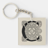 レターCヴィンテージケルト結び目模様モノグラム キーホルダー (正面)