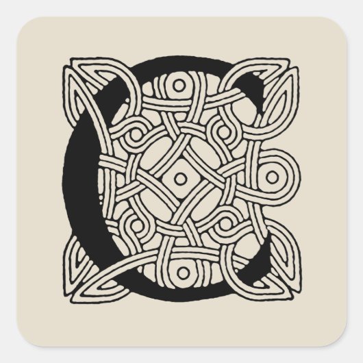 レターCヴィンテージケルト結び目模様モノグラム スクエアシール (正面)