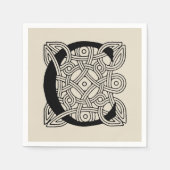 レターCヴィンテージケルト結び目模様モノグラム スタンダードカクテルナプキン (正面)