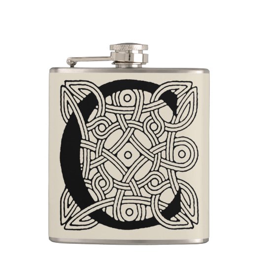 レターCヴィンテージケルト結び目模様モノグラム フラスク (正面)