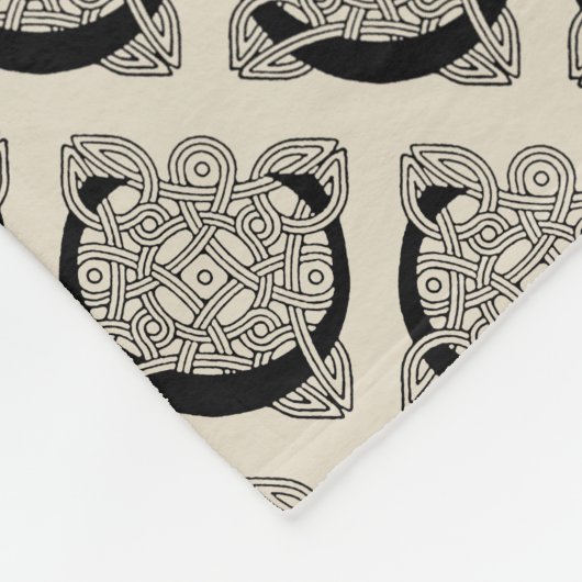 レターCヴィンテージケルト結び目模様モノグラム フリースブランケット (角)