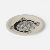 レターCヴィンテージケルト結び目模様モノグラム ペーパープレート (アングル)