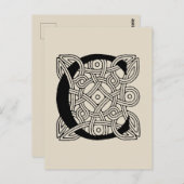 レターCヴィンテージケルト結び目模様モノグラム ポストカード (正面/裏面)