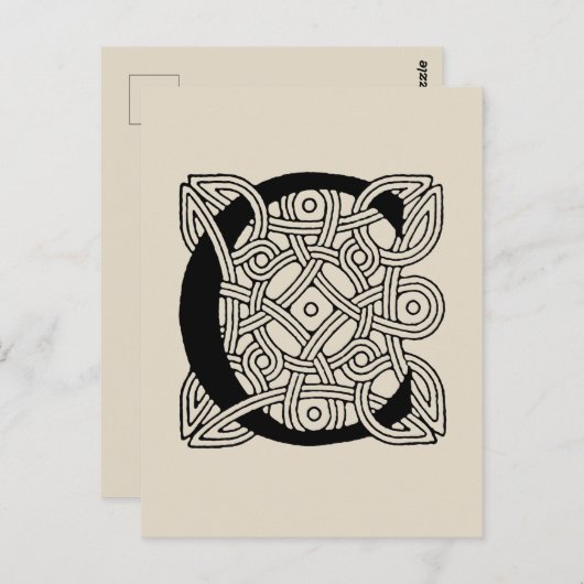 レターCヴィンテージケルト結び目模様モノグラム ポストカード (正面/裏面)