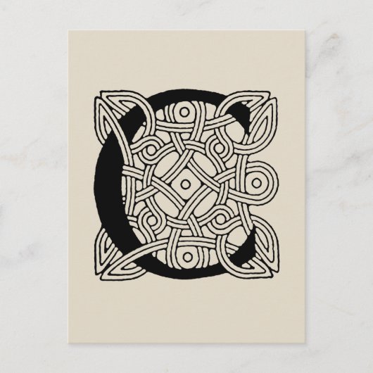 レターCヴィンテージケルト結び目模様モノグラム ポストカード (正面)