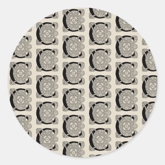 レターCヴィンテージケルト結び目模様モノグラム ラウンドシール (正面)