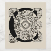 レターCヴィンテージケルト結び目模様モノグラム ワインラベル (シングルラベル)