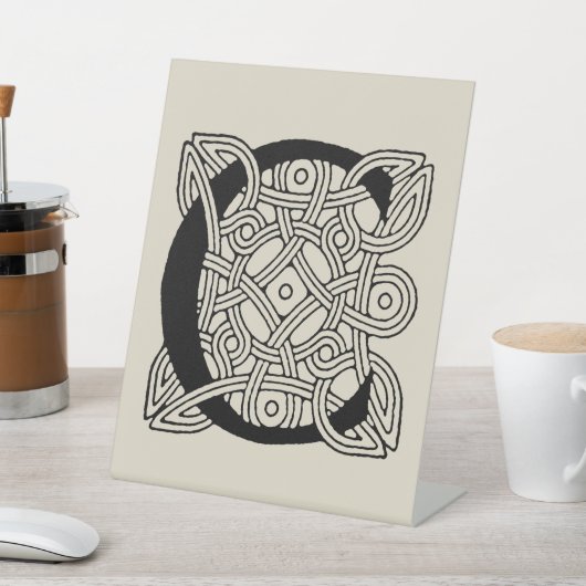 レターCヴィンテージケルト結び目模様モノグラム 台座サイン (インサイチュ)