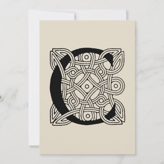 レターCヴィンテージケルト結び目模様モノグラム 招待状 (正面)