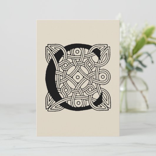 レターCヴィンテージケルト結び目模様モノグラム 招待状 (スタンド正面)