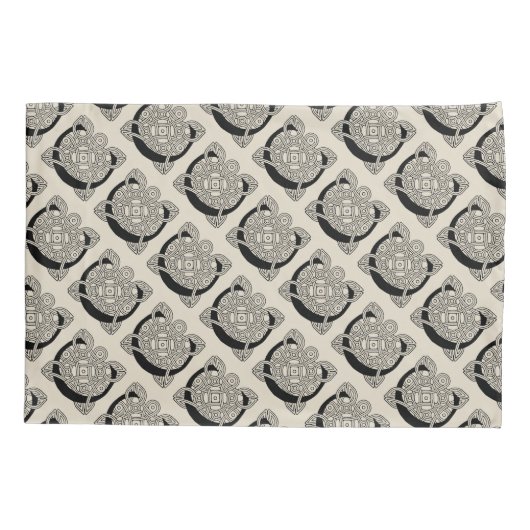 レターCヴィンテージケルト結び目模様モノグラム 枕カバー (裏面-左)