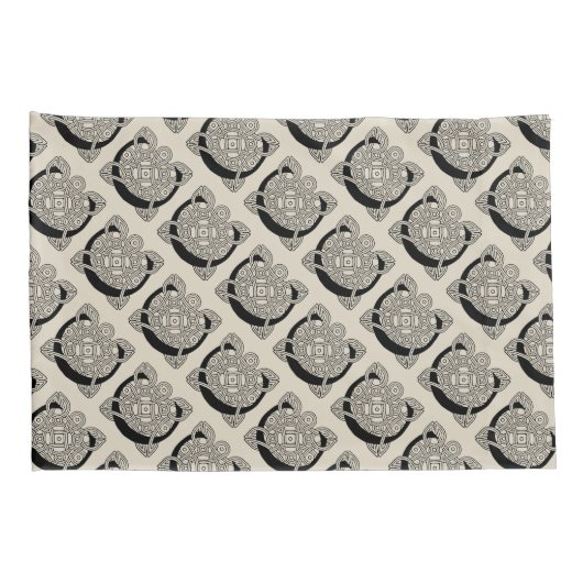 レターCヴィンテージケルト結び目模様モノグラム 枕カバー (裏面-右)