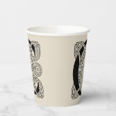 レターCヴィンテージケルト結び目模様モノグラム 紙コップ (左)