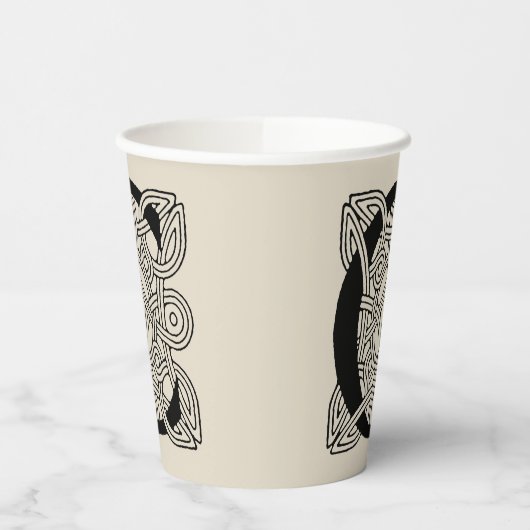 レターCヴィンテージケルト結び目模様モノグラム 紙コップ (左)