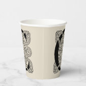 レターCヴィンテージケルト結び目模様モノグラム 紙コップ (右)