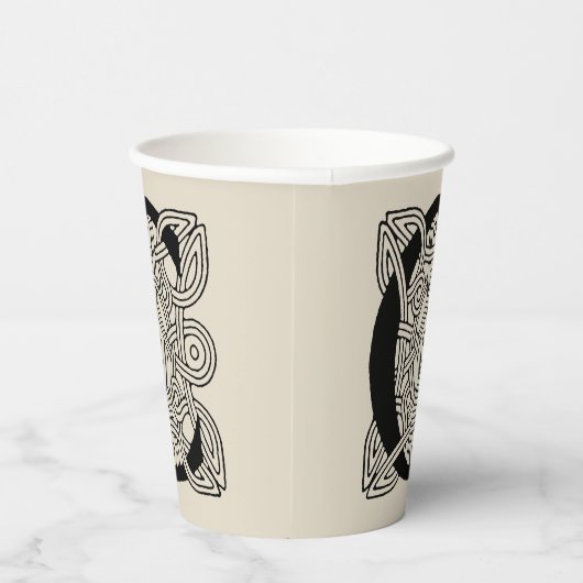 レターCヴィンテージケルト結び目模様モノグラム 紙コップ (右)