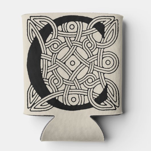 レターCヴィンテージケルト結び目模様モノグラム 缶クーラー (裏面)