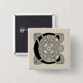 レターCヴィンテージケルト結び目模様モノグラム 缶バッジ (正面&裏面)