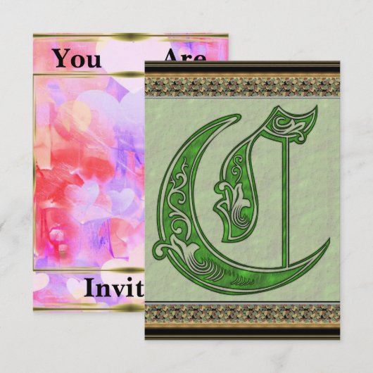 レターC招待状 招待状 (正面/裏面)