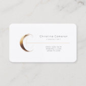 レターC書道金ゴールド/黒グラデーション一文字 名刺 (正面)