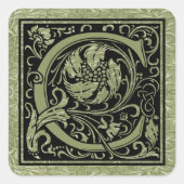 レターC最初の文字モノグラム スクエアシール (正面)