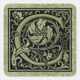 レターC最初の文字モノグラム スクエアシール