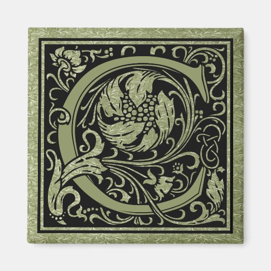 レターC最初の文字モノグラム マグネット (正面)