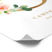 レターC赤面フローラモノグラムゴールドフォイル子供部屋 ポスター (角)