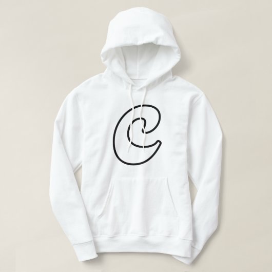レターC – モノグラムパーソナライズされたデザイン パーカ (デザイン正面)