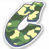 レターC -迷彩柄緑 シール (正面)