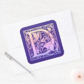 レターDカラフルヴィンテージ最初の文字のグラデーション スクエアシール (封筒)